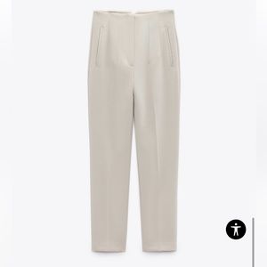 NWOT Zara High-Waisted Pants Size XS in Oyster White